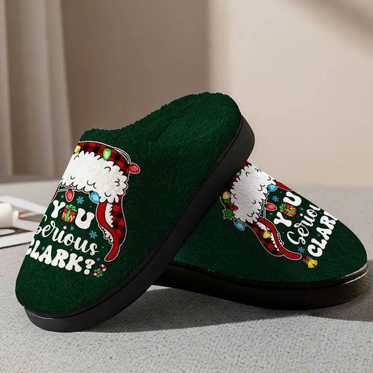National Lampoon's Christmas Vacation Slipper,You Serious Clark Slipper, Holiday Family Christmas Slipper, Christmas Vacation Slipper 00