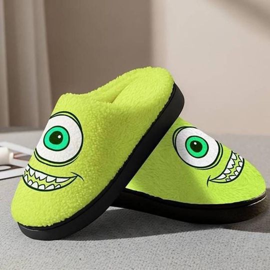 Monster University Cozy Slipper, Monsters Inc 2 Mike Wazowski Character, Disneyland Movie Fluffy Slipper, Wazowski Comfortable House Shoes