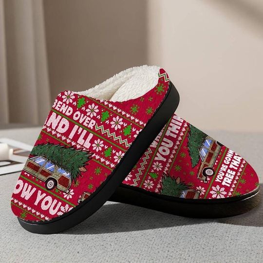 Discover Bend Over And I'll Show You Matching Couple Christmas Slipper, Griswold Family Cozy Slipper, National Lampoon's Christmas Vacation Slipper