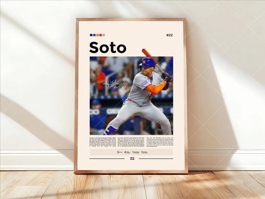 Discover Juan Soto Poster, New York Yankees Wall Art, MLB Print, Baseball Decor, Yankees Fan Gift, Sports Bedroom, Man Cave Artwork