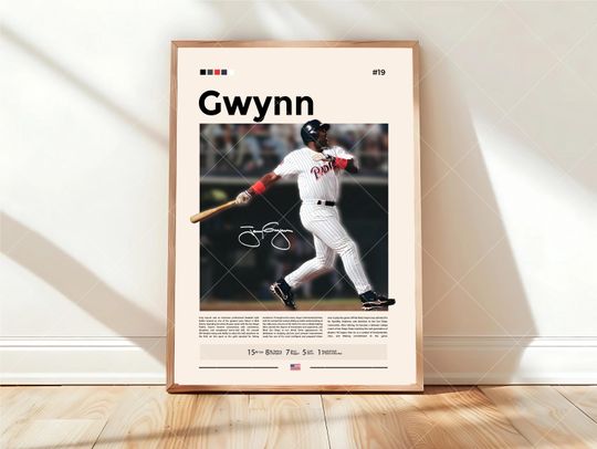 Discover Tony Gwynn Poster, San Diego Padres Print, MLB Poster, Sports Poster, Baseball Fans, Baseball Wall Art, Sports Bedroom Posters