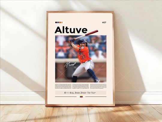 Discover Jose Altuve Poster Venezuela, Houston Astros Print, MLB Poster, Sports Poster, MLB Fans, Baseball Gift, Sports Bedroom Posters