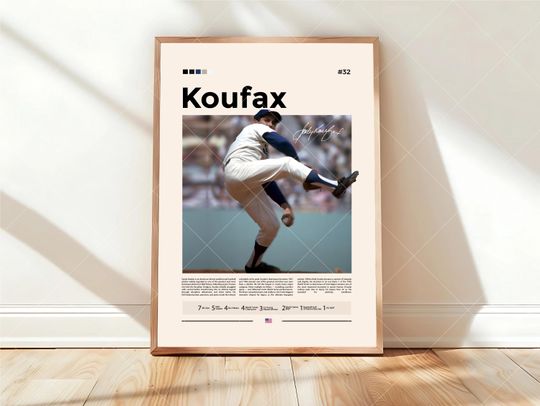 Discover Sandy Koufax Poster, Los Angeles Dodgers Print, MLB Poster, Sports Poster, Baseball Fans, Pitcher Poster, Baseball Wall Art, Sports Posters