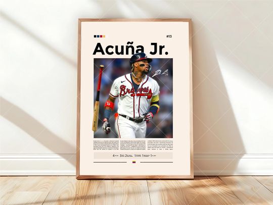 Discover Ronald Acua Jr. Poster Venezuela, Atlanta Braves Print, MLB Poster, Sports Poster, MLB Fans, Baseball Gift, Sports Bedroom Posters