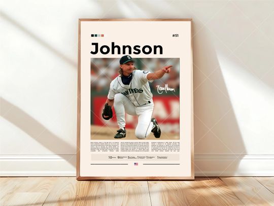 Discover Randy Johnson Poster, Seattle Mariners Wall Art, MLB Print, Baseball Decor, Mariners Fan Gift, Sports Bedroom, Man Cave Artwork