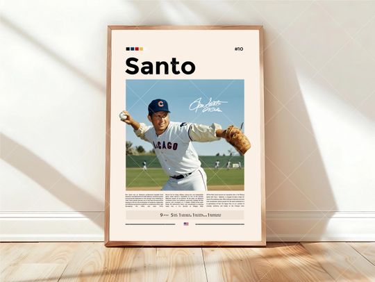 Discover Ron Santo Poster, Chicago Cubs Print, MLB Poster, Sports Poster, Baseball Fans, Third Baseman Poster, Baseball Art, Sports Bedroom Posters