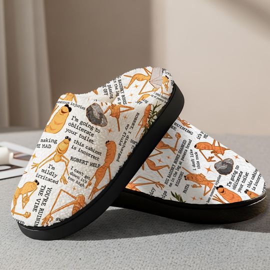 Discover Marcus The Worm Slipper, Robert Help Marcus The Worm Slipper, Marcus The Worm Meme Cozy Slipper, Funny Meme Brain Rot Slipper