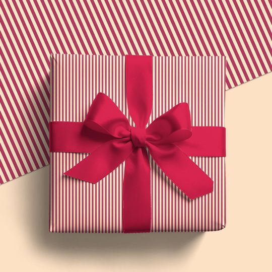 Discover Christmas Gift Wrap: Holiday Stripe Wrapping Paper, Red And White Gift Wrapping Sheets(GW-53)