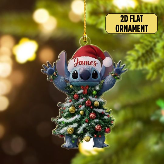 Discover Custom Stitch Christmas Ornament, Disney Xmas Ornament, Stitch Christmas Ornament, Customized Stitch 2025 Christmas Tree Decor Gift