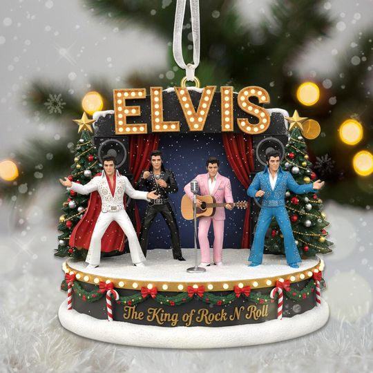 Discover Elvis Presley Christmas Ornament  Acrylic Rock 'n' Roll Stage Design