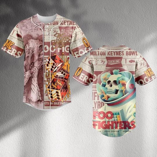 Discover Vintage Gig-Poster Collage Baseball Jersey | Retro Rock TourInspired Button-Up