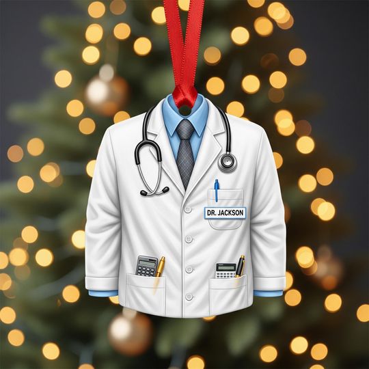 White Coat Ceremony Gift, Personalized Doctor Christmas Ornament, New Physician Keepsake, Medical Residency Gift 2025