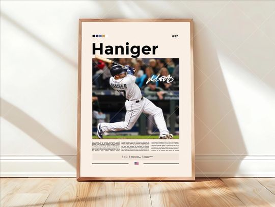 Discover Mitch Haniger Poster, Seattle Mariners Baseball Poster, Sports Bedroom Poster Decor