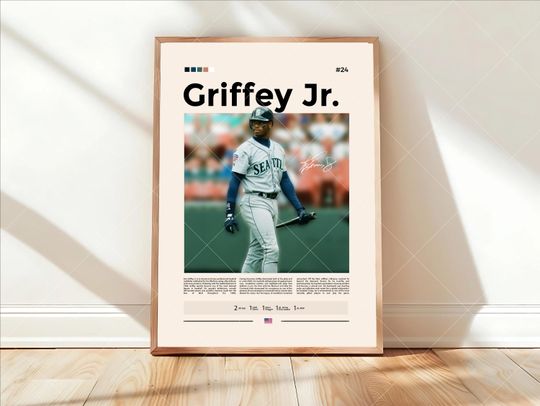 Discover Ken Griffey Jr. Poster, Seattle Mariners Baseball Poster, Sports Bedroom Poster Decor