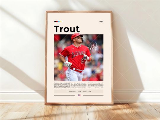 Discover Mike Trout Poster, Los Angeles Angels Baseball Poster, Sports Bedroom Poster Decor