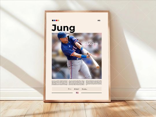 Josh Jung Poster, Texas Rangers Baseball Poster, Sports Bedroom Poster Decor