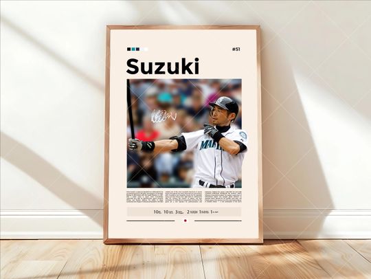 Discover Ichiro Suzuki Poster, Seattle Mariners Baseball Poster, Sports Bedroom Poster Decor