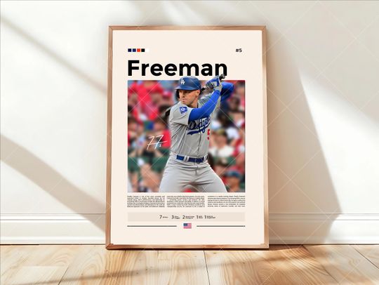 Discover Freddie Freeman Poster, Los Angeles Dodgers Baseball Poster, Sports Bedroom Poster Decor