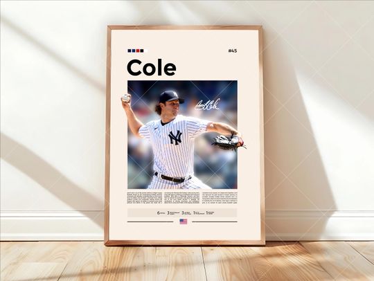 Discover Gerrit Cole Poster, New York Yankees Baseball Poster, Sports Bedroom Poster Decor