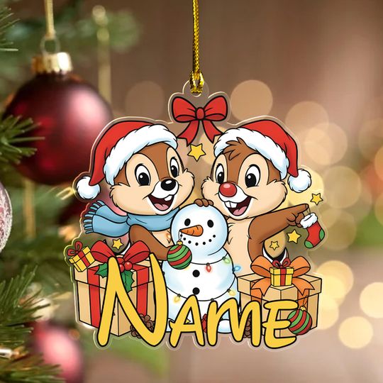 Personalized Chip And Dale Ornament, Christmas Chip n' Dale Ornament, Christmas Friends Ornament, Christmas Decor, Christmas