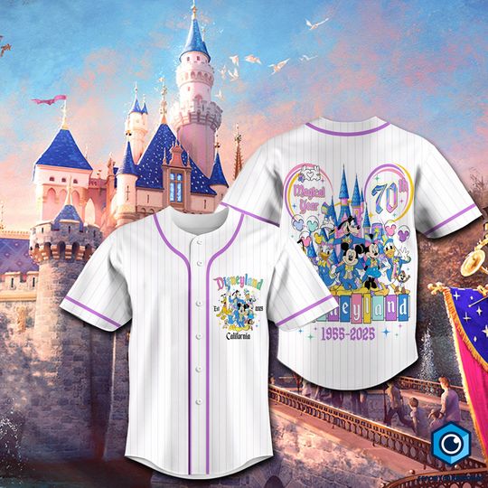 Discover Disneyland 70th Anniversary 1955-2025 Baseball Jersey, 70 years of Magic shirt