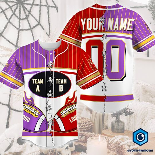 Discover Custom House Divided Baseball Jersey, Personalized Sports Team Shirt, Two College House Shirt