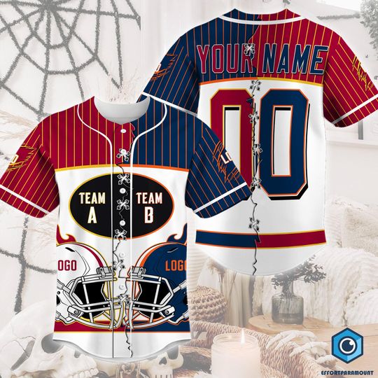 Discover Personalized House Divided Baseball Jersey, Custom Two Sports Team Shirt
