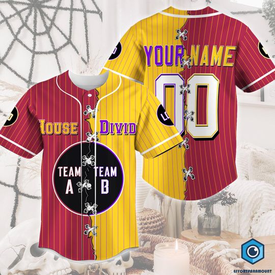 Discover Custom House Divided Baseball Jersey, Custom Any Team Baseball Jersey, Custom House Divided Football