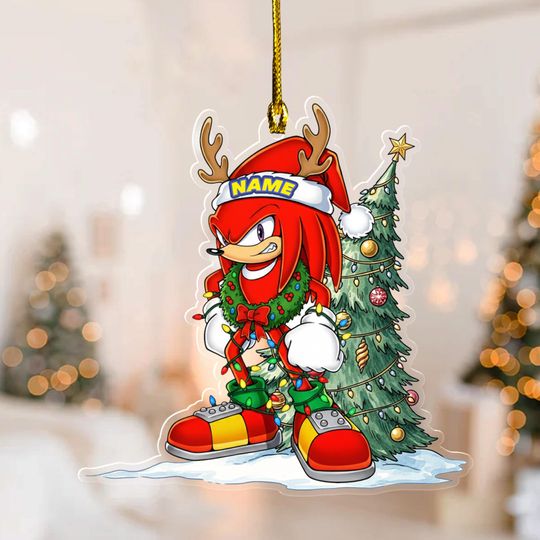 Discover Knuckles Sonic Christmas Ornament,Personalized Xmas Tree Decoration,Custom Holiday Gift,Cool Character Ornament for Boys