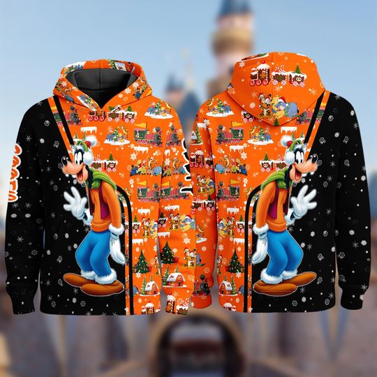 Discover Goofy Christmas Sweatshirt, Mickey Mouse Friend 3D Xmas Holiday Hoodie, Christmas Cartoon Character 3D Sweater, Magic Kingdom Shirt