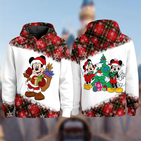 Discover Mickey Mouse Christmas 3D Hoodie, Disney Mickey Xmas Sweater, Mickey Mouse Christmas Shirt, Magic Kingdom All Over Print Shirt