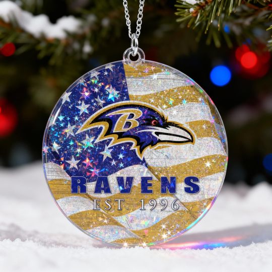 Discover Holographic Baltimore Ornament, football Team Colors, Christmas Decor