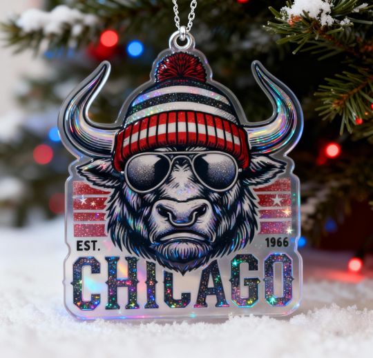 Discover Holographic Chicago Basketball Ornament, Sports Fan Holiday Keepsake