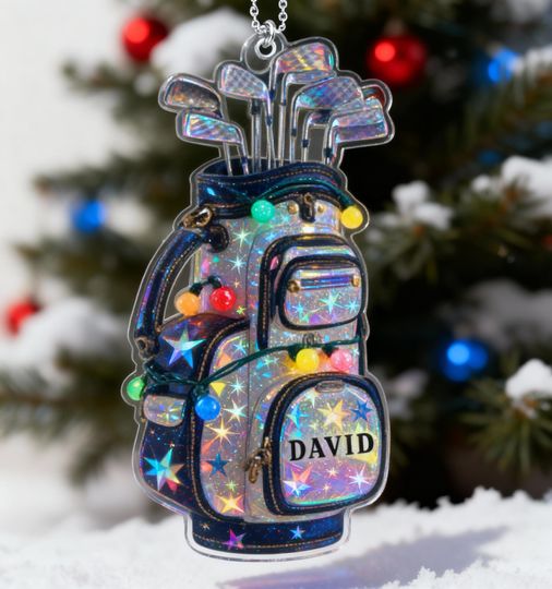 Discover Personalized Golf Bag Ornament Custom Name Golf Lover Christmas Tree Decoration Gift for Golf Enthusiasts Holiday Keepsake
