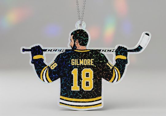 Discover Holographic Personalized Adam Sandler Happy Gilmore Ornament, Retro Comedy Movie Christmas Decor, Funny Holiday Keepsake