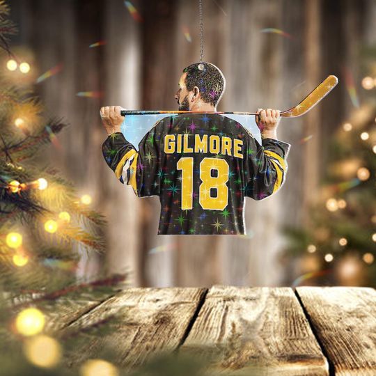 Holographic Personalized Adam Sandler Happy Gilmore Ornament, Retro Comedy Movie Christmas Decor, Funny Holiday Keepsake