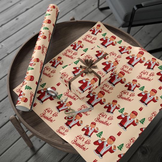 Discover Funny Trump Christmas Wrapping Paper for Gifts - Let's Go Brandon Gift - Joe Let's Go Brandon - Funny Santa Trump Wrapping Paper Christmas