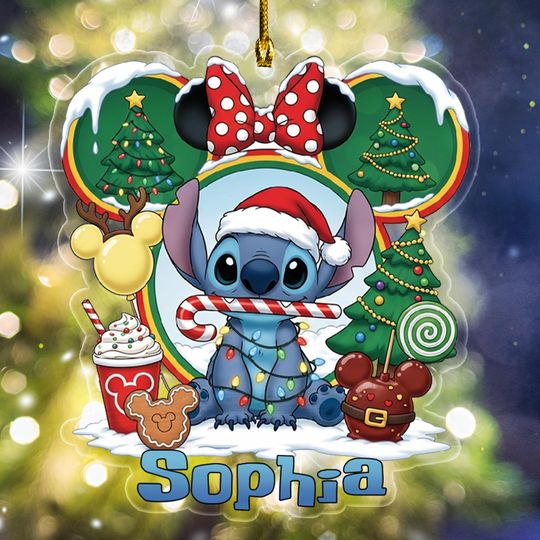 Discover Personalized Stitch Christmas Ornament, Lilo and Stitch Ornament, Stitch Xmas Ornament, Disney Stitch Ornament, Kids Ornament