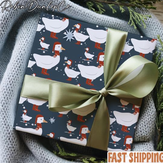 Discover Goose Christmas Wrapping Paper, Wrapping Paper Roll Goose Wrapping Paper Funny Christmas Gift Wrap Cute Goose, Christmas Duck Wrapping Paper