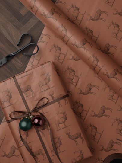 Discover Deer Wrapping Paper Elk Gift Wrap Hunting Gift for Men Holiday Wrapping Paper Christmas Gift Masculine Gift Christmas Present Stag Party