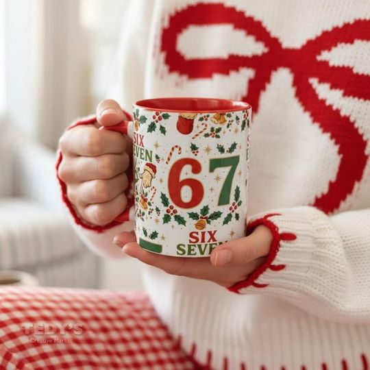 Discover 67 Christmas Accent Mug, 6 7 Mug, Six Seven Christmas Accent Coffee Mug (11, 15oz)
