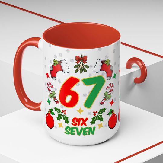 Discover 67 Christmas Mug, 6 7 Mug, Six Seven Accent Coffee Mug, (11, 15 oz)
