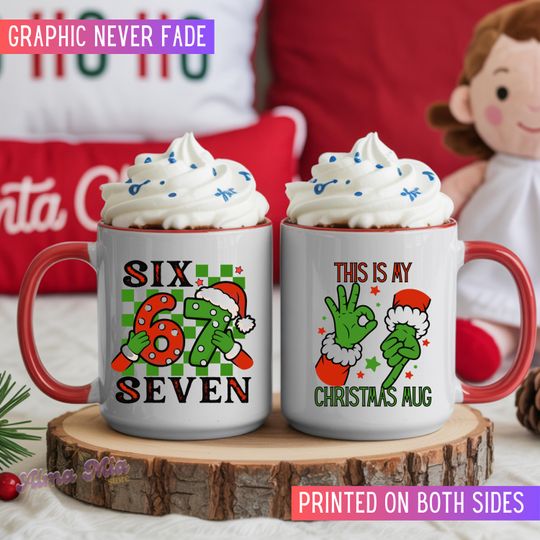 Discover 67 Christmas Meme Mug | Funny Ceramic Holiday Cup