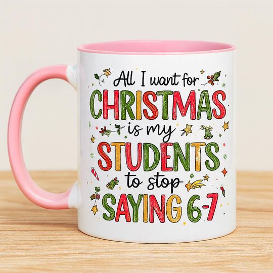 Discover Christmas 67 Mug, Funny 67 Teacher Mug - 67 Teacher Gift,Gift For Teen, Grandkid Gift, Gen Alpha Humor 11 oz Mug