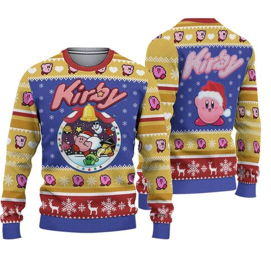 Kirby Dreamland Sweater, Kirby Ugly Christmas Sweater, Kirby Ugly Xmas Jumper, Holiday Gift for poket mons Fans