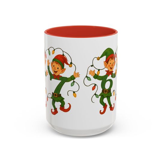 Discover Funny 6-7 Christmas Mug | Dancing Elves Tangled in Lights | Trendy Holiday Coffee Cup | Hilarious Xmas Gift for Friends