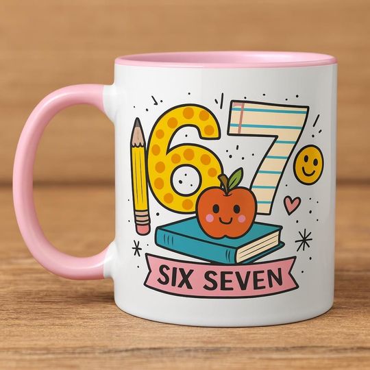 Discover 67 Days of School Mug, Funny 67 Teacher Mug Teacher 6 7 Funny Overuse 67 Teacher Gift,Gift For Teen, Grandkid Gift, Gen Alpha Humor 11oz Mug
