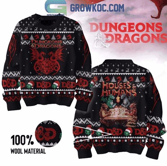 Discover Dungeons And Dragons Houses & Humans Christmas Ugly Sweater