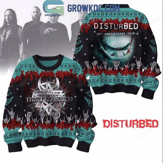 Disturbed 25th Anniversary Merry Christmas Ugly Sweater