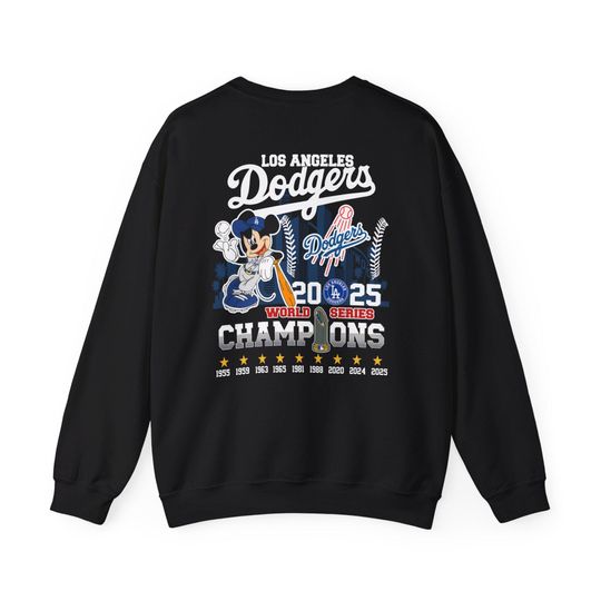 Discover Dodgers World Series Champions Crewneck Sweatshirt, Los Angeles Baseball Fan Gift, Sports Sweatshirt, LA Dodgers Apparel, MLB Sweatshirt